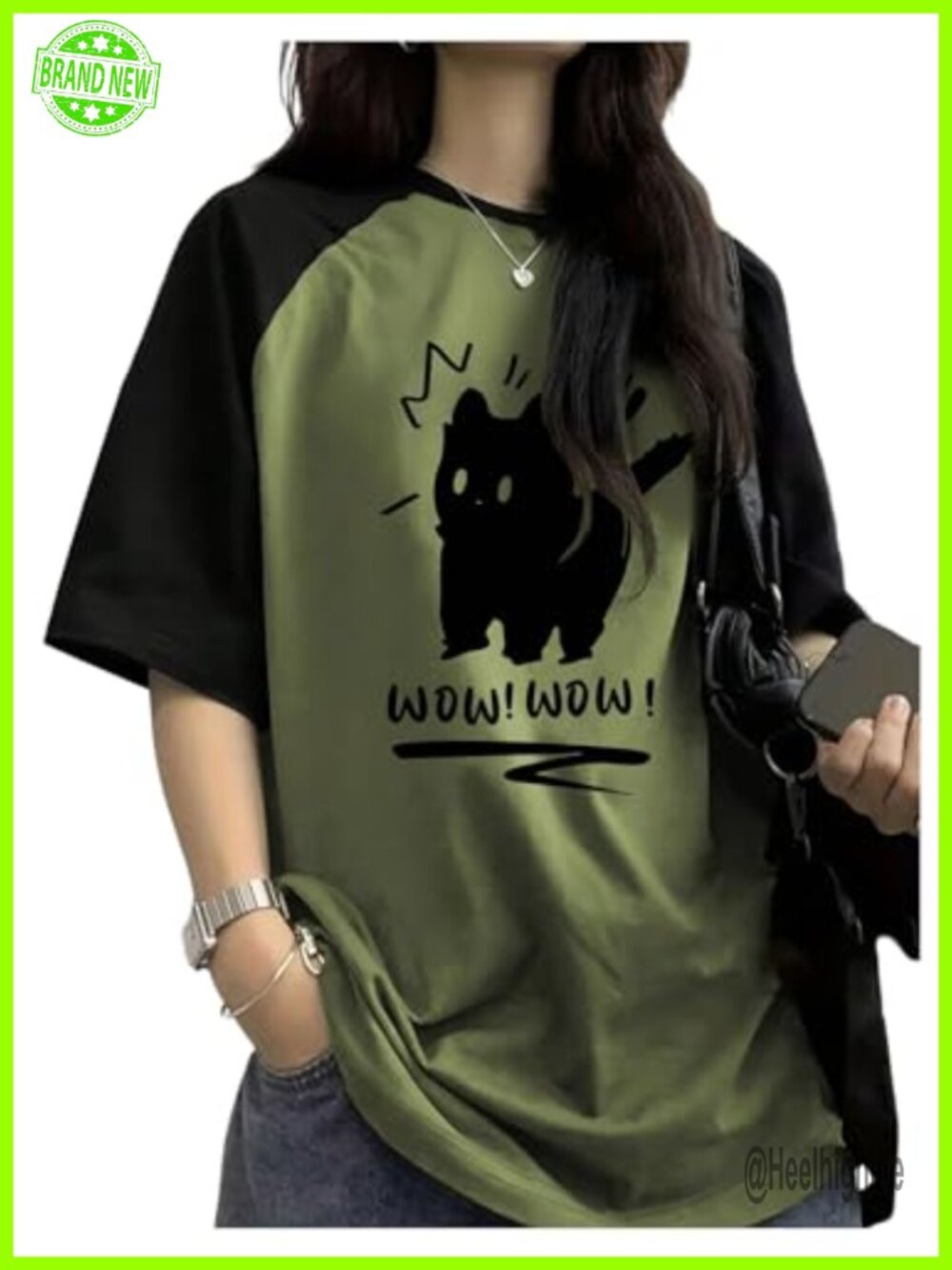 Womens Kawaii Graphic Tee Drop Shoulder Loose Fit Oversized Top